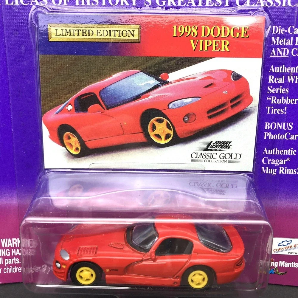 Johnny Lightning Classic‎ Gold 1998 Dodge Viper Red Diecast Car 1/64 Limited Ed